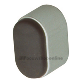 Hermeta deurbuffer aluminium F1/rubber ovaal 25 mm 4700-01